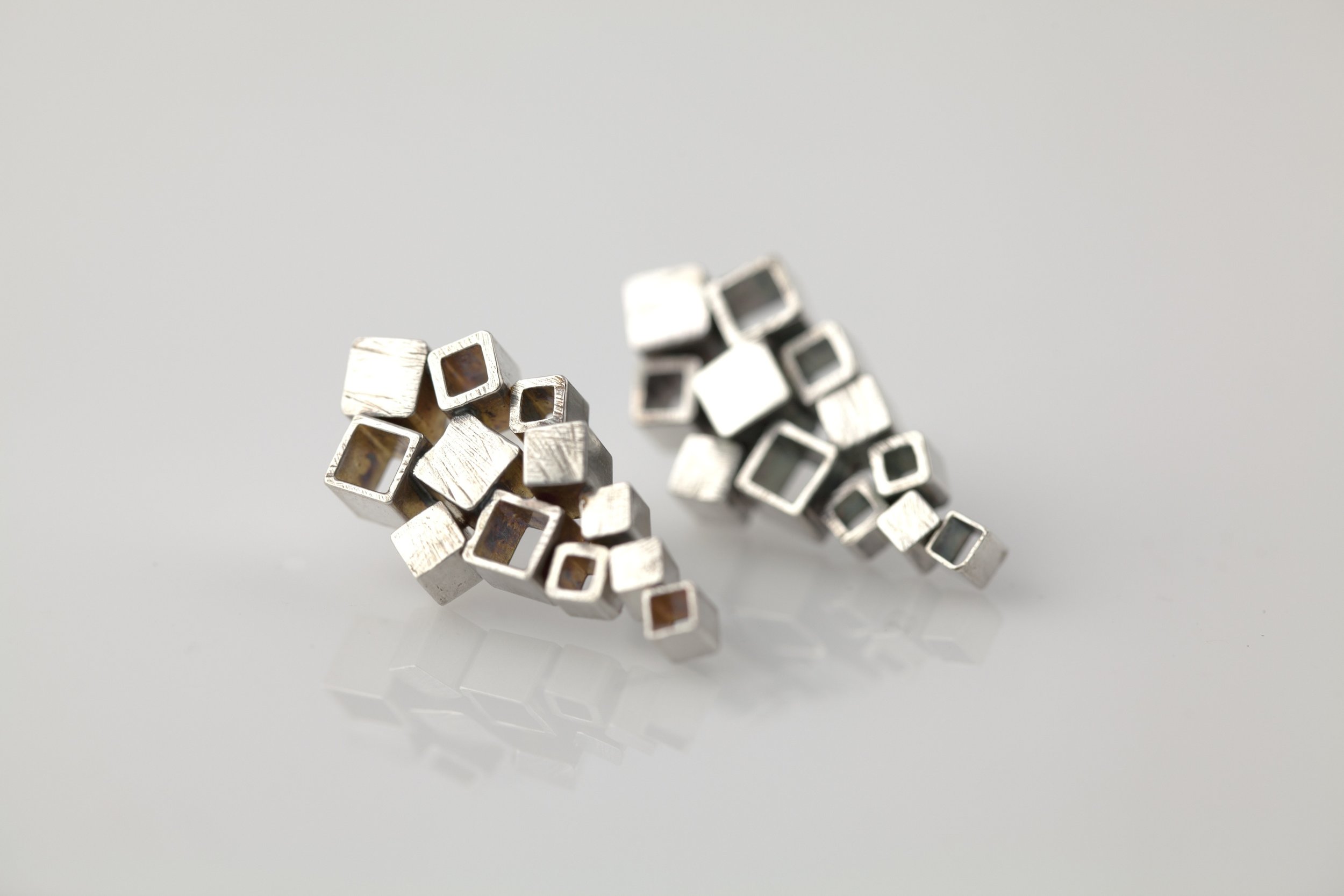 Cubic Cascade Earrings Silver
