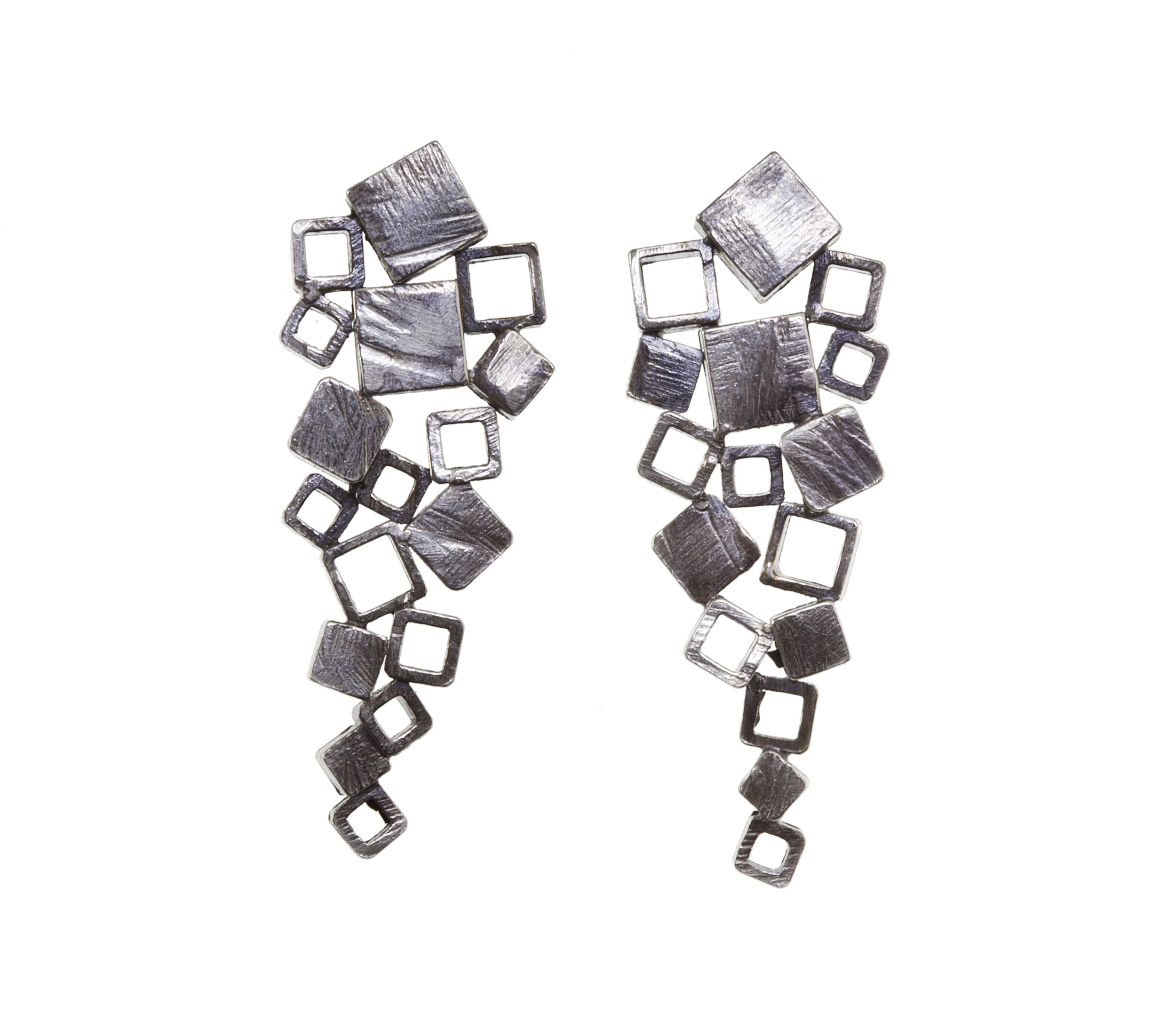 Cubic Cascade Earrings Silver