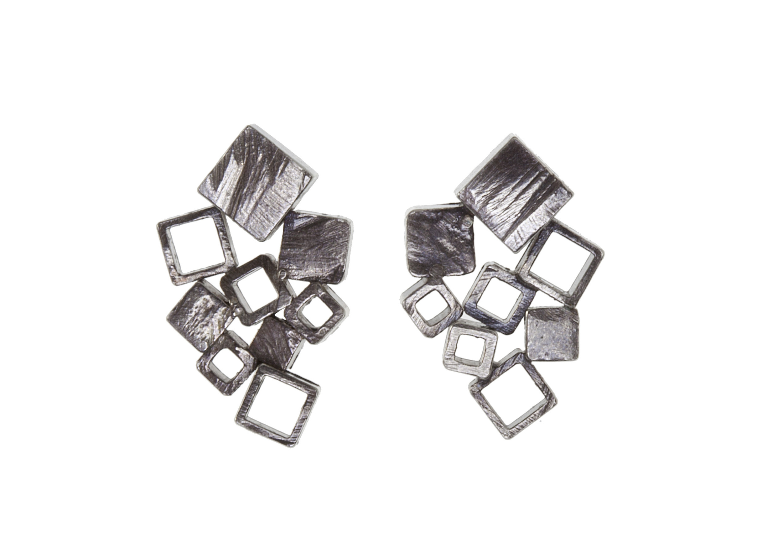 Cubic Cascade Earrings Silver