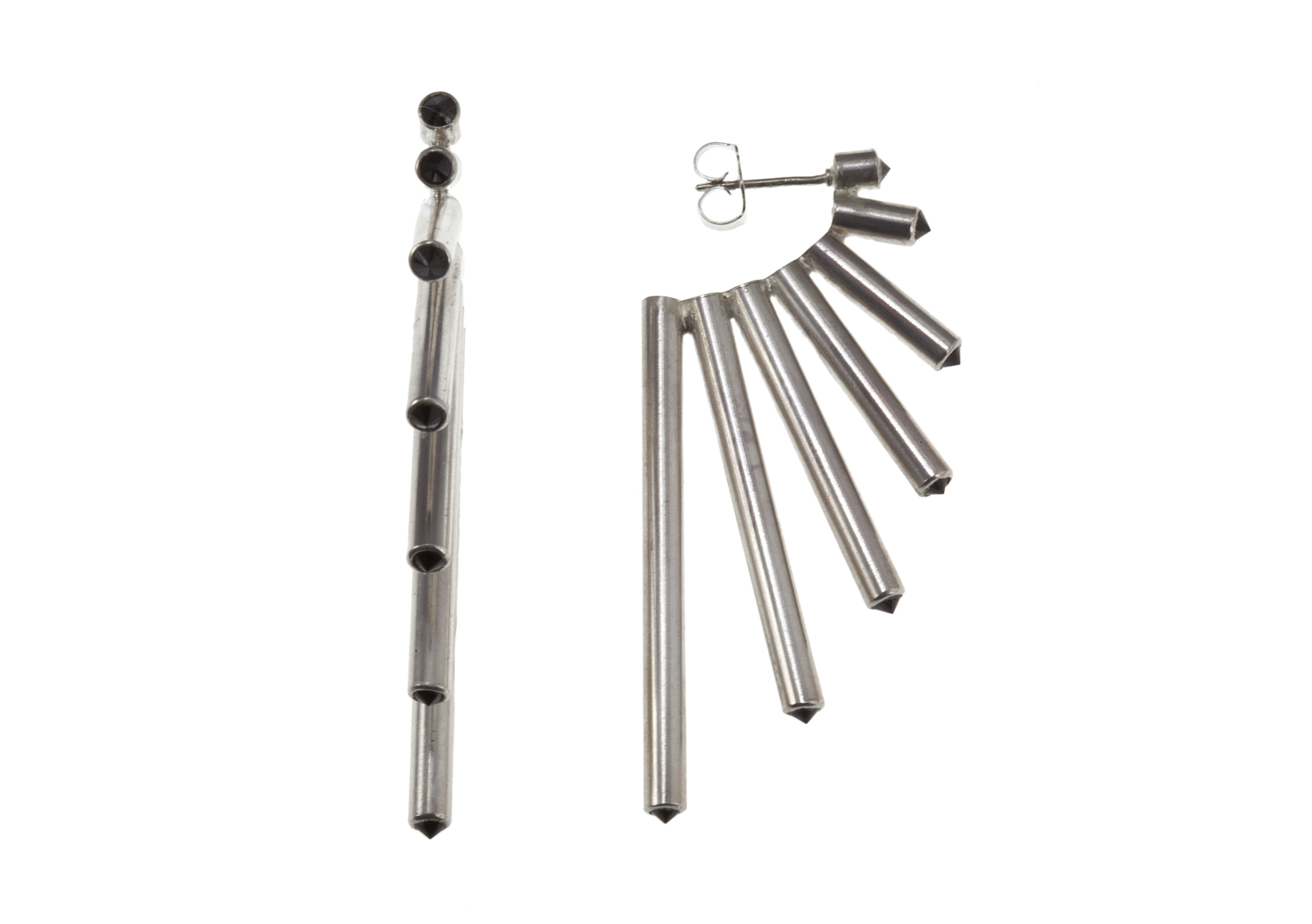 Hathor Earrings in Sterling with Spinels